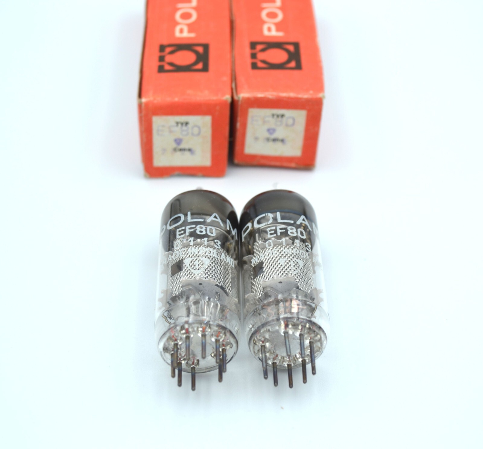 NEW 2pcs EF80 MATCHED PAIR Polam Tube NOS EF800 6BX6 EF860 - Image 3
