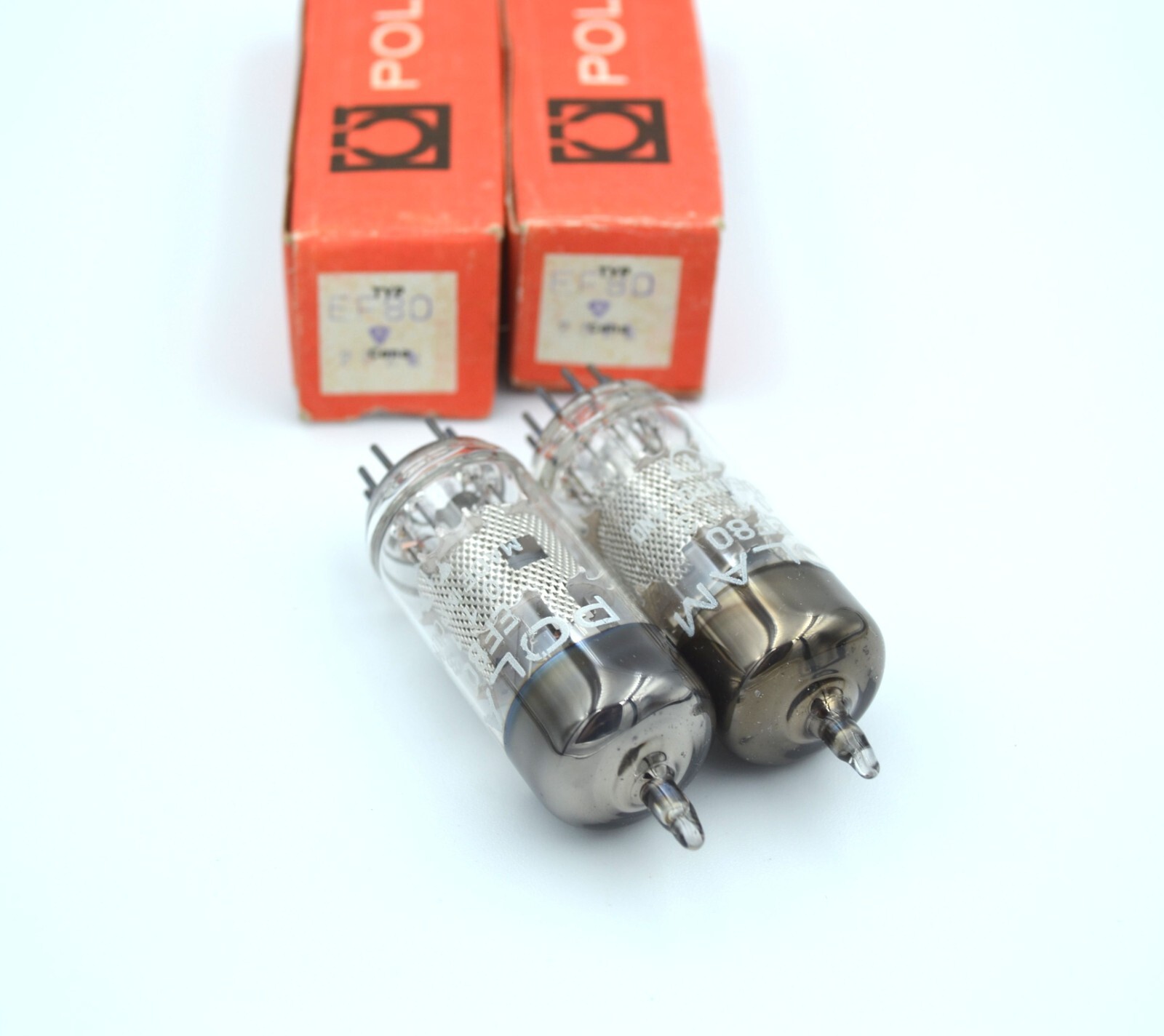 NEW 2pcs EF80 MATCHED PAIR Polam Tube NOS EF800 6BX6 EF860 - Image 4