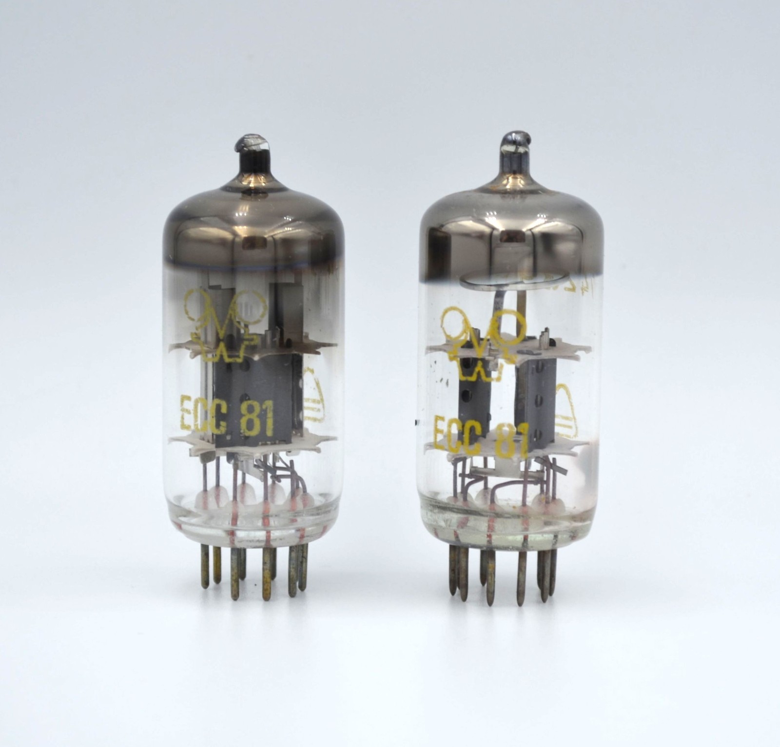 2pcs ECC81 MATCHED PAIR RFT Used Tube NOS 12AT7 B152 CC81E CV455