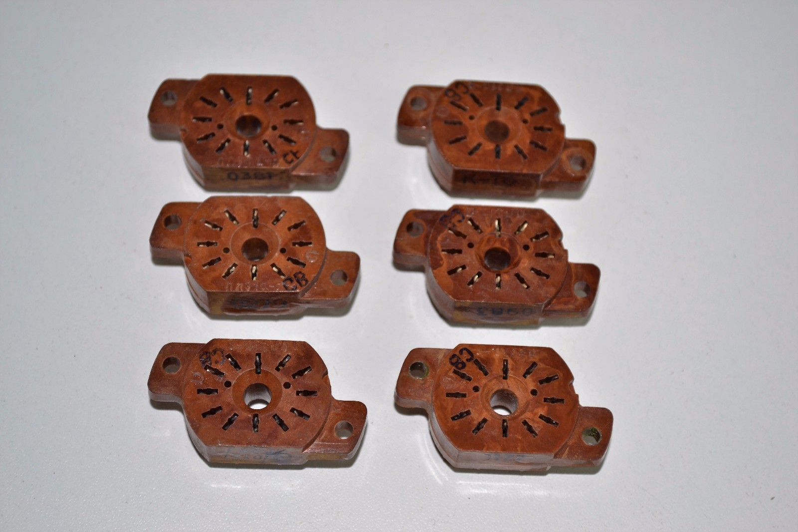 6pcs BROWN Sockets used NIXIE tubes IN-12A IN-12B IN-12 IN-15 IN-15A IV-22 NOS - Image 3