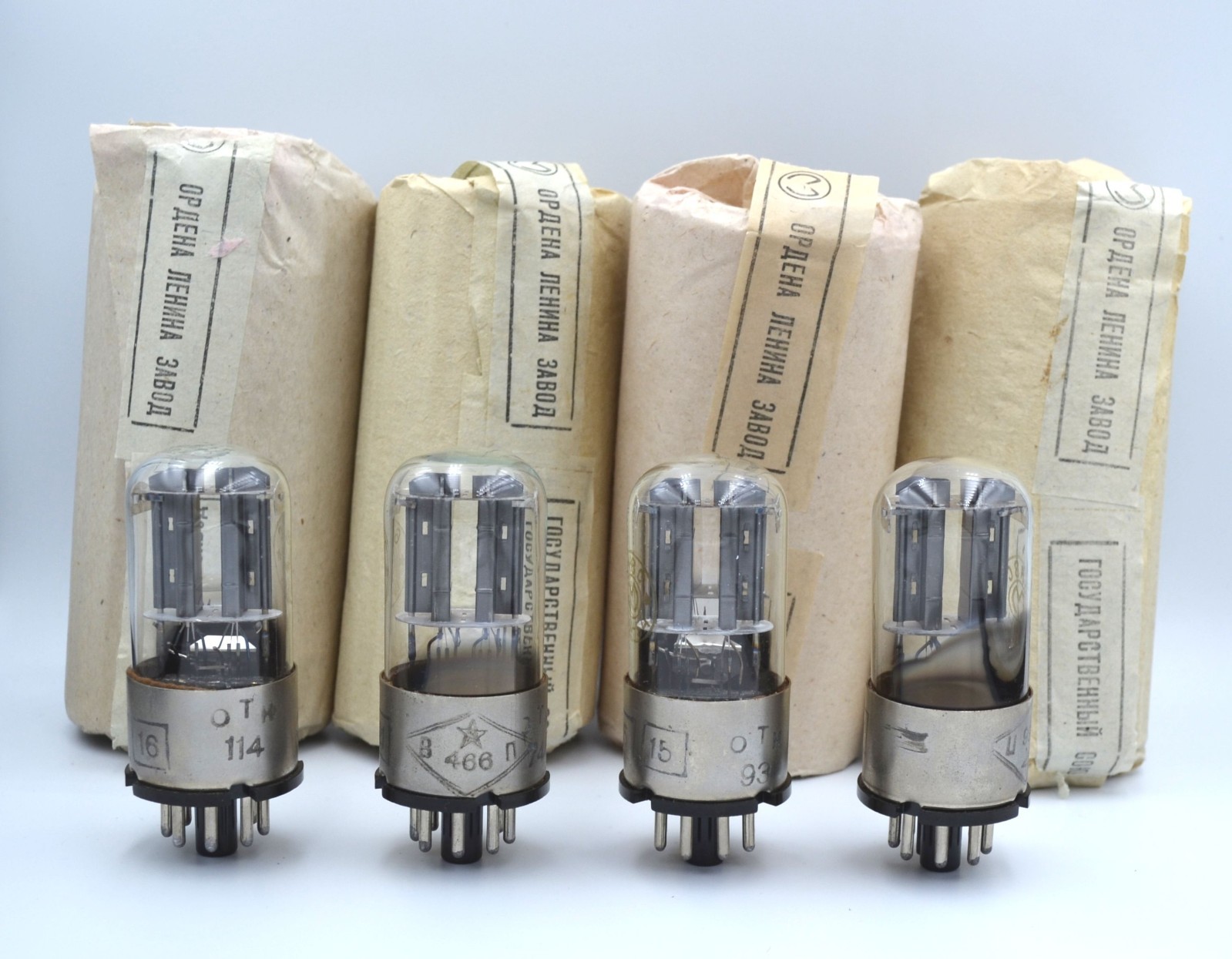 4pcs 6N8S MELZ Metal Base MATCHED QUAD Same Date Tube NOS 6SN7 ECC32 6SN7G 1578