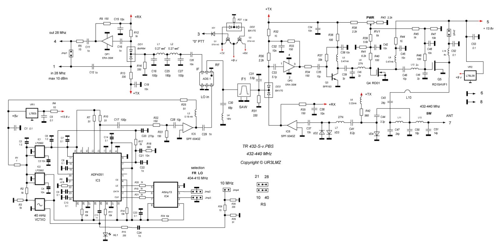 432 to 28MHz Highly Stable 10Mhz input HD Transverter FT8 VHF UHF 5W 70cm - Image 3