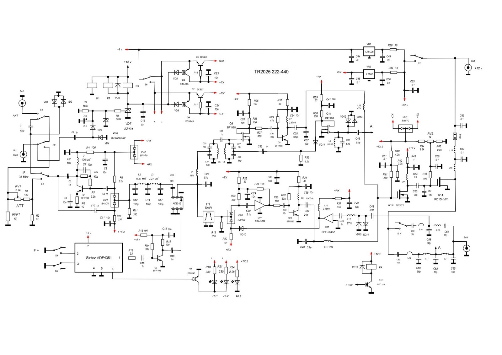 222/440mhz to 28mhz for HF radios Highly Stable Transverter VHF UHF 12W - Image 4