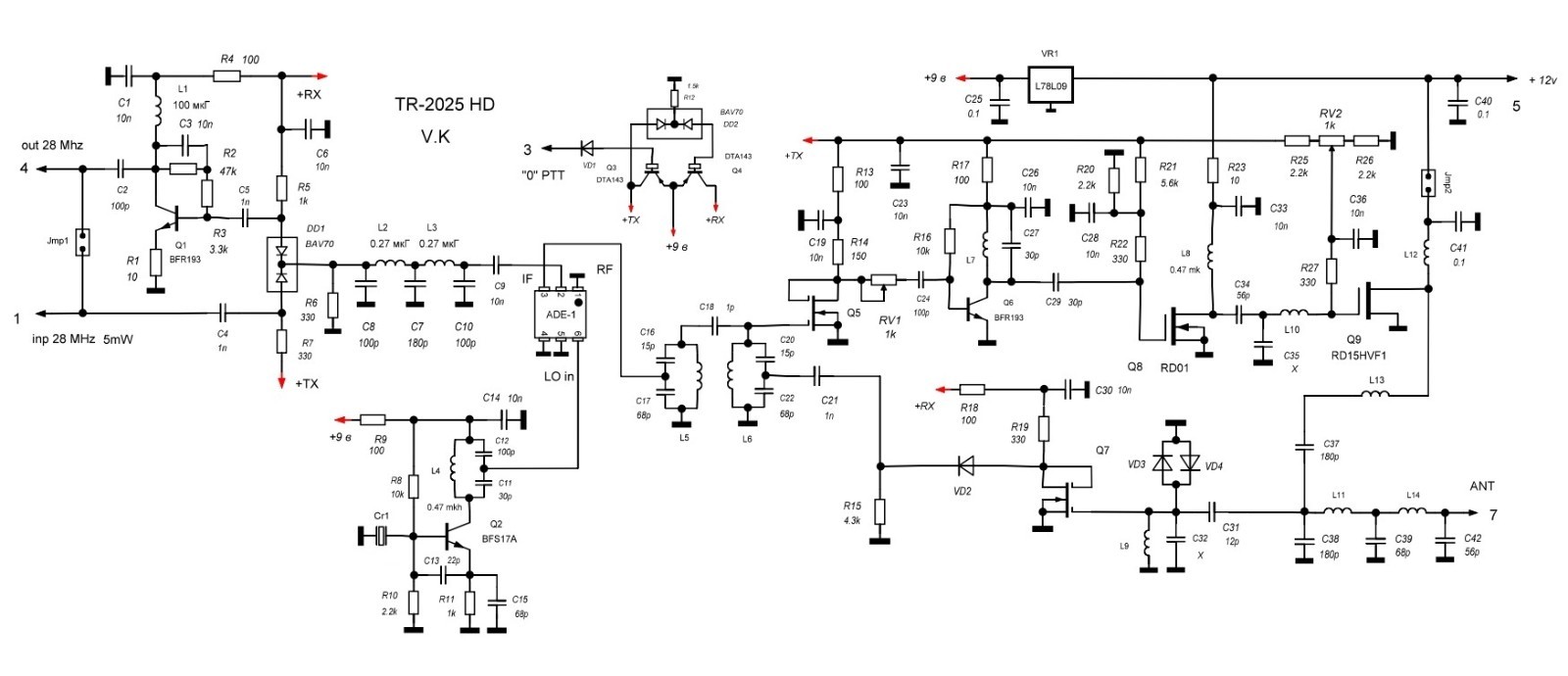 50MHz to 28MHz High Dynamic Transverter board ham radio VHF 10W 6m converter - Image 3