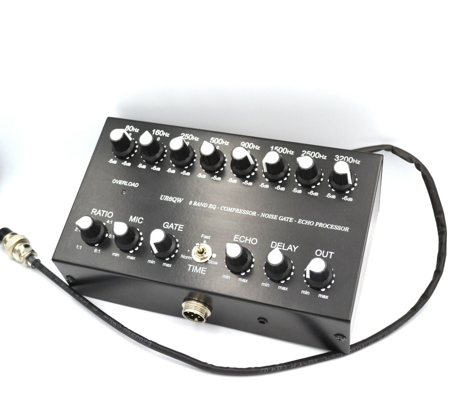 XLR 8 Band YAESU Sound Equalizer NOISE GATE Echo Compressor Radio 8 pin mic