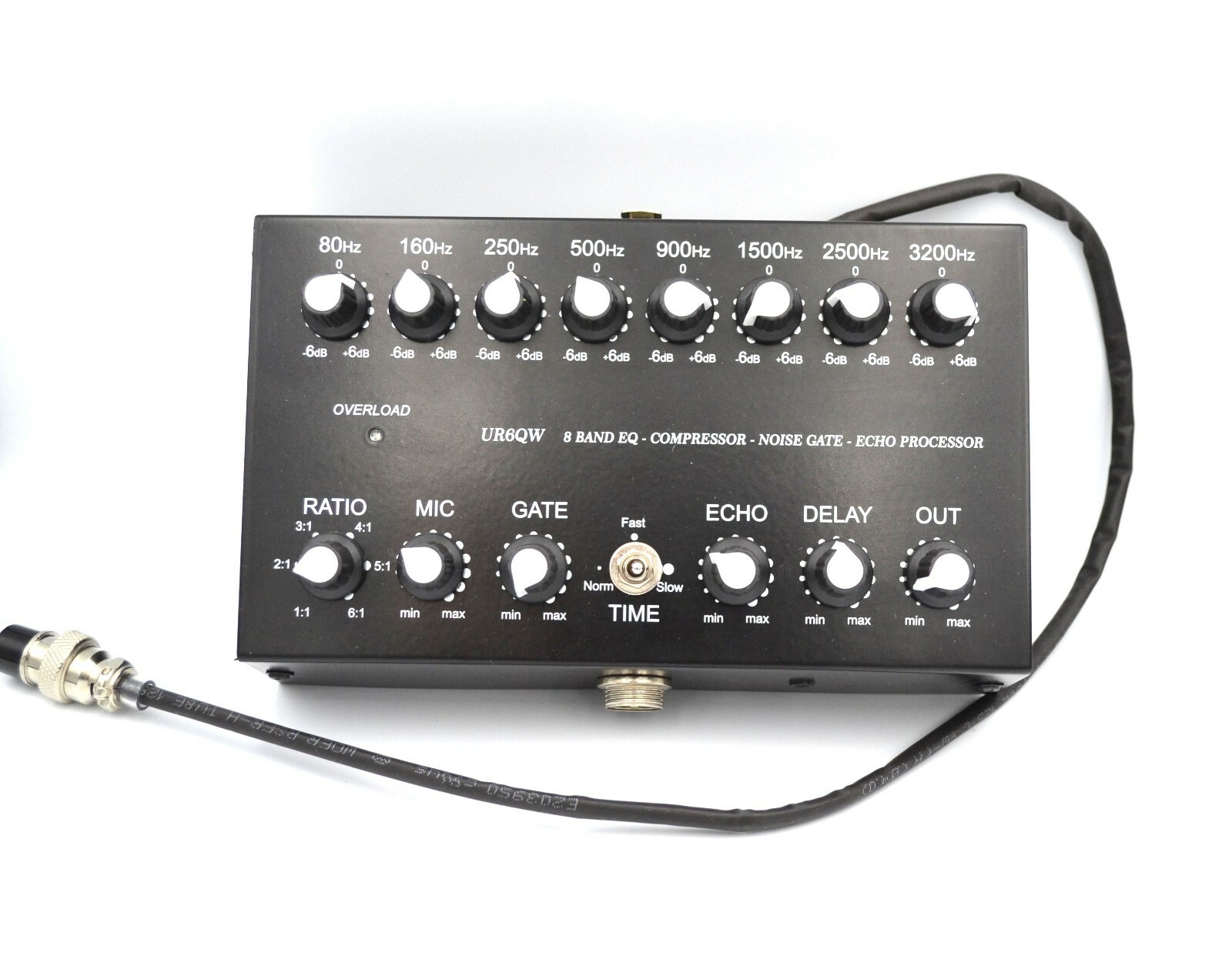 XLR 8 Band YAESU Sound Equalizer NOISE GATE Echo Compressor Radio 8 pin mic - Image 2
